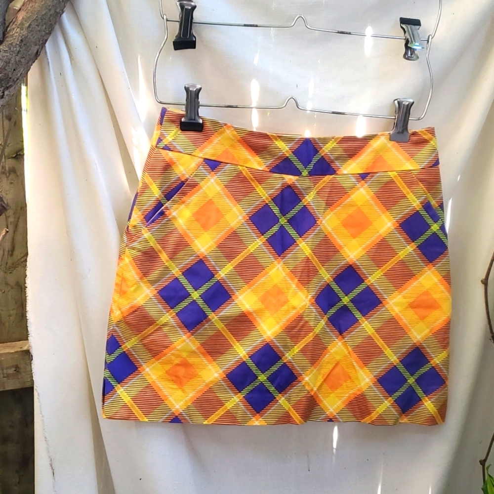 LOUD MOUTH Ladies GOLF Skort - Shorts + Skirt Tartan Plaid $98 sz 2